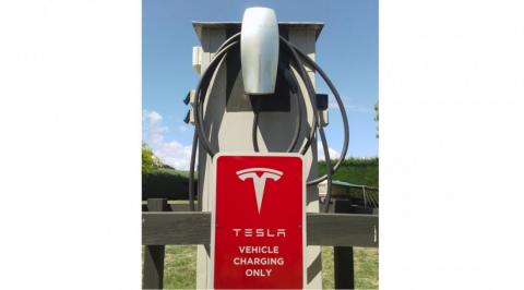  One of two Tesla chargers at Taupo DeBretts